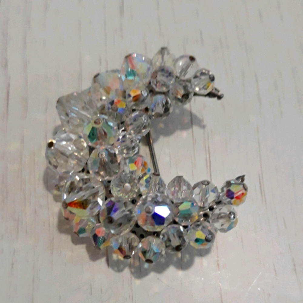 Glass Crescent Brooch
